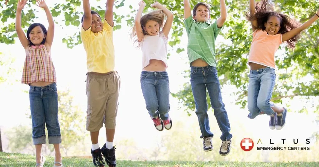 children jumping in joy