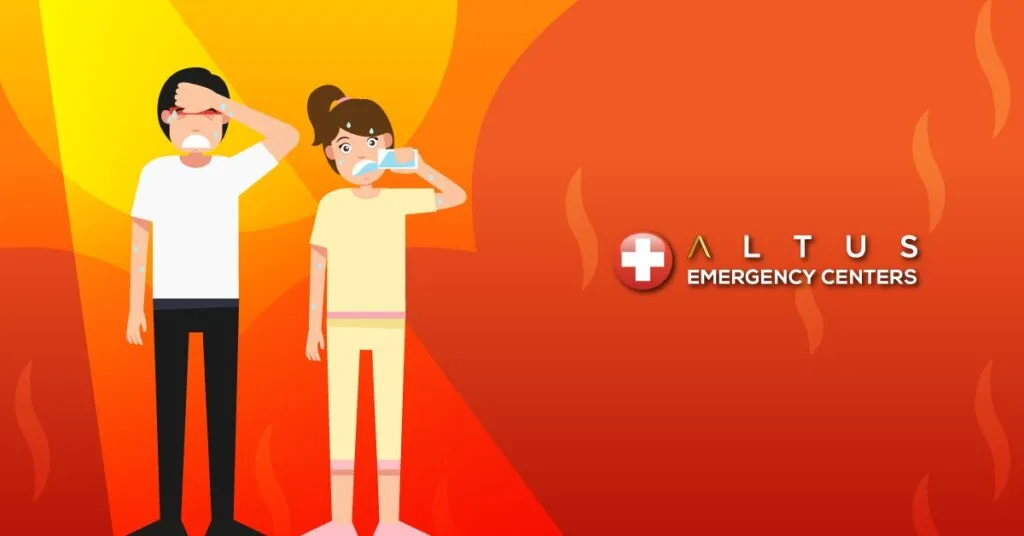 cartoon of people in the summer heat