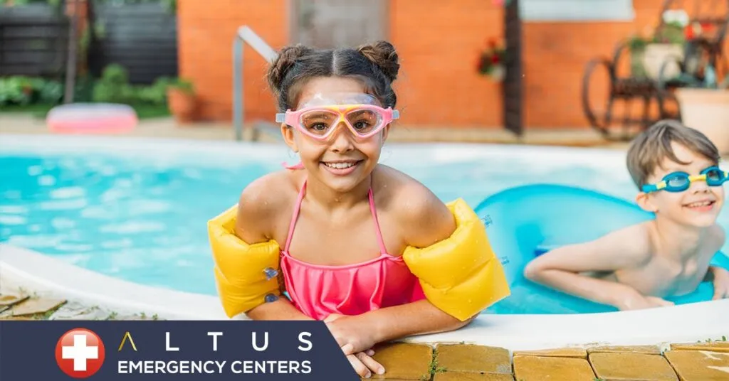 children in a swimming pool