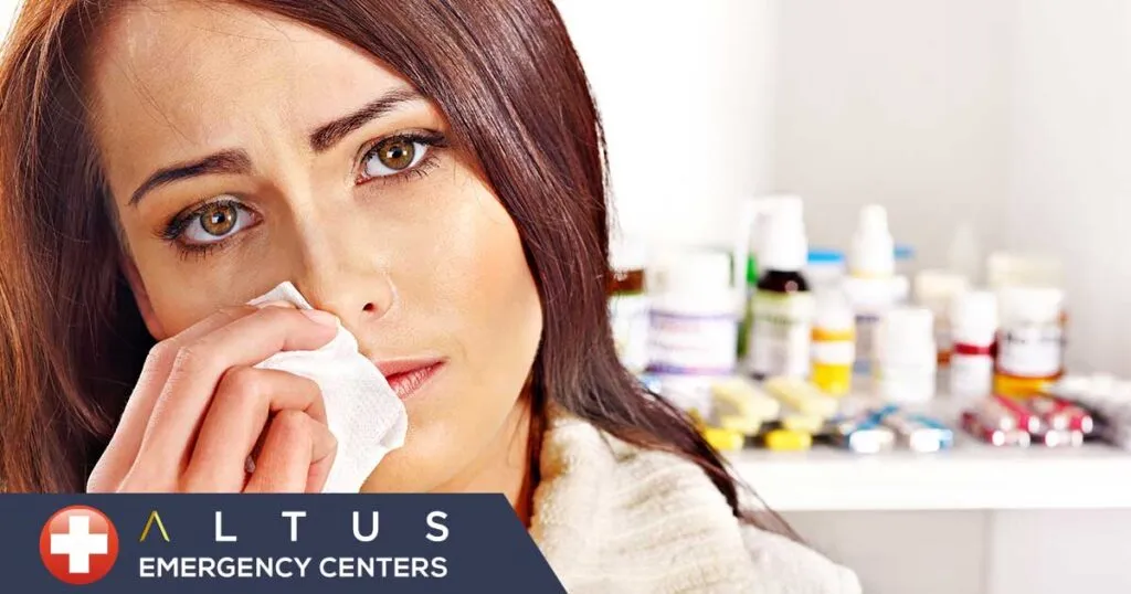 woman with flu symptoms