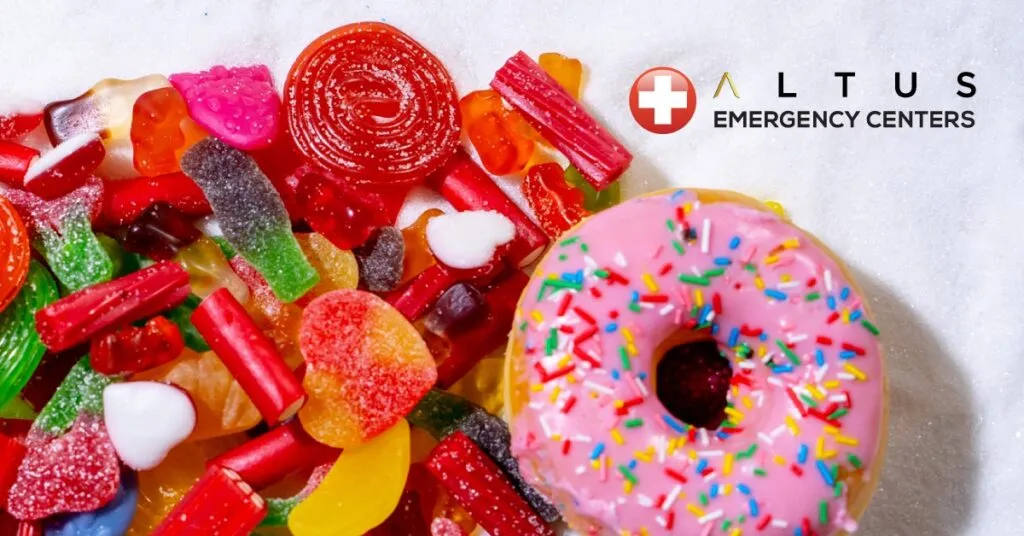 sugary foods - donuts and candy