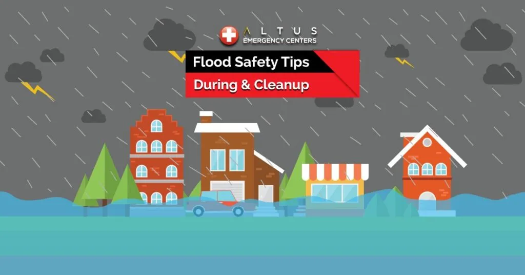 cartoon of heavy rains and flooding