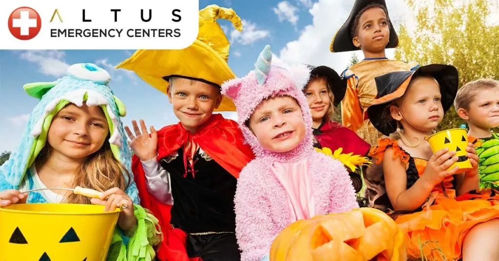 a group of trick or treaters