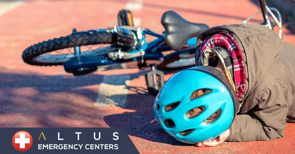 child who fell from a bike