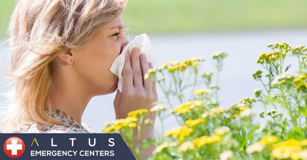 woman having seasonal allergies