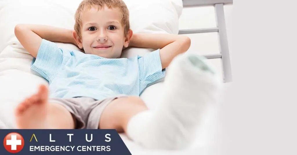 child with cast for broken bone