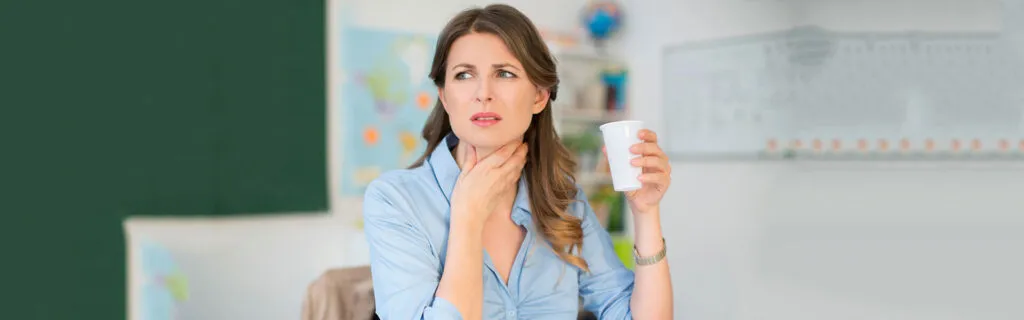 woman with strep throat