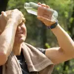 Dehydration causes headaches outdoor heat exhaustion.