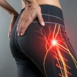 Sciatica pain radiating through the hip and leg
